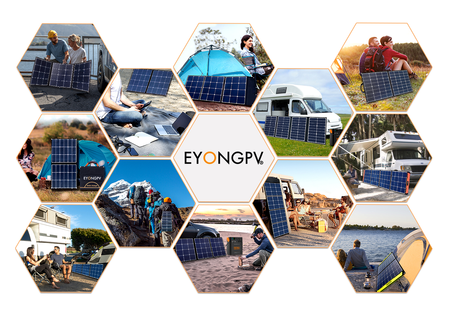 EYONGPV-200W Sunpower Mono Foldable Folding Portable ETFE Solar Panel Kit