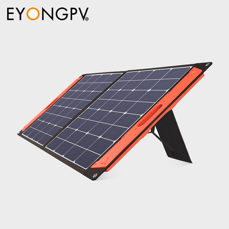 100W 2Folds Sunpower Mono Foldable Folding Portable ETFE Solar Panel Kit with Handles