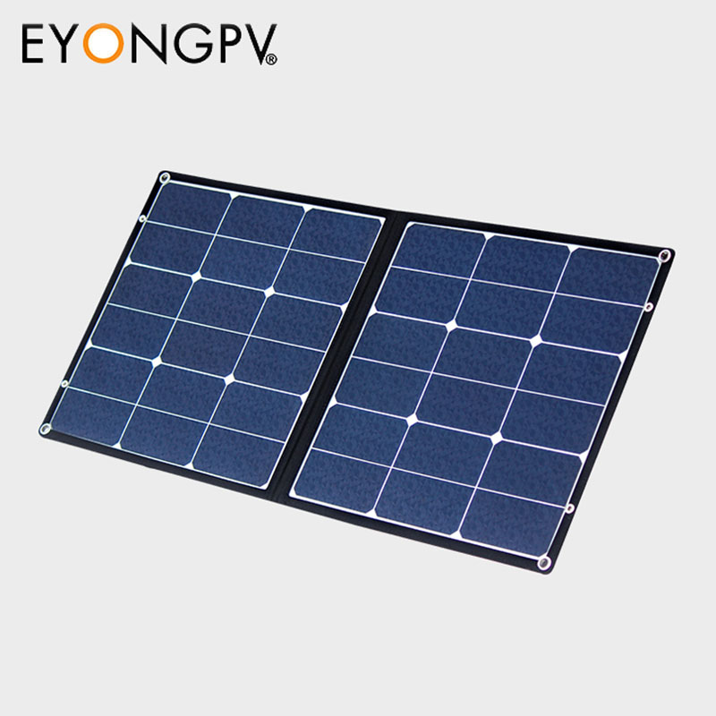 60W 2Folds Sunpower Mono Foldable Folding Portable ETFE Solar Panel Charger Kit