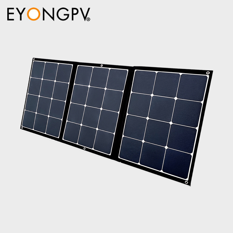 120W 3Folds Sunpower Mono Foldable Folding Portable ETFE Solar Panel Charger Kit